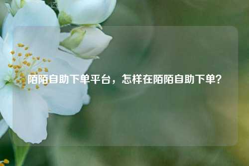 陌陌自助下单平台，怎样在陌陌自助下单？